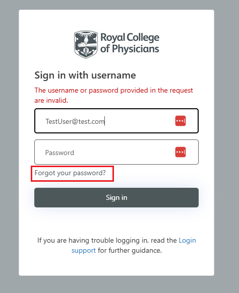 Login issue support